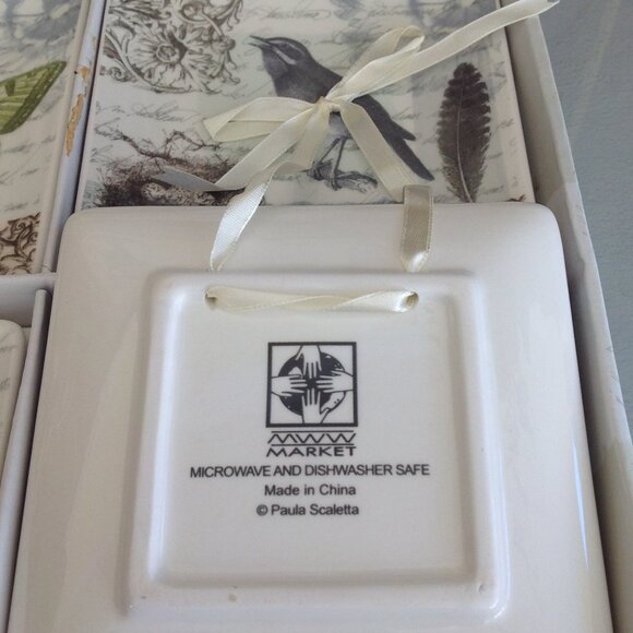 4 Decorative Garden Themed Plates with Mini Nest Candles - Picture 5 of 6